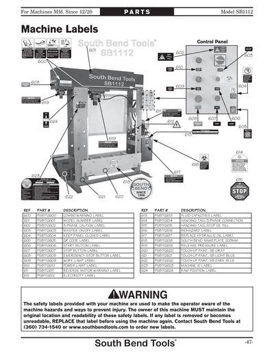 Part Diagram for SB1112