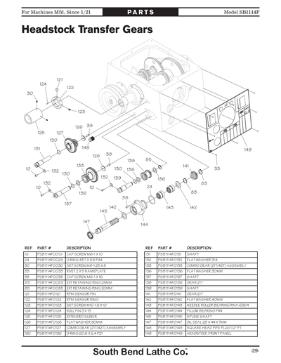 Part Diagram for SB1114F
