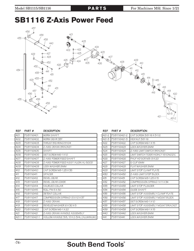 Part Diagram for SB1115