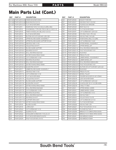 Part Diagram for SB1123
