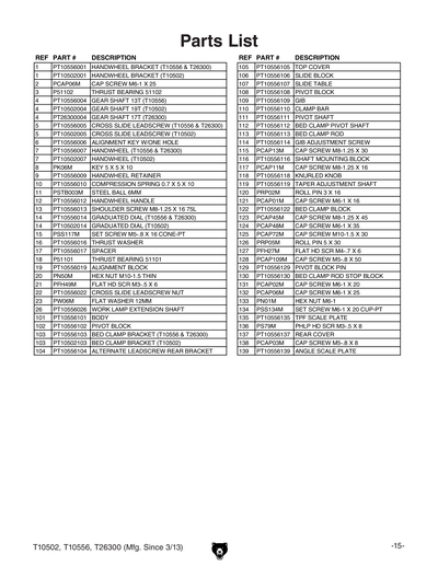 Part Diagram for T10502