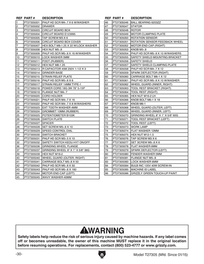 Part Diagram for T27305