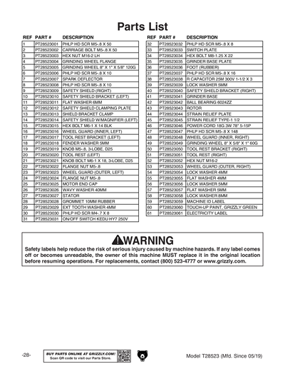 Part Diagram for T28523