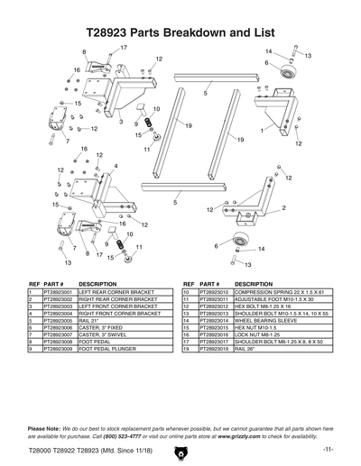 Part Diagram for T28923