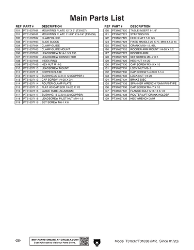 Part Diagram for T31637