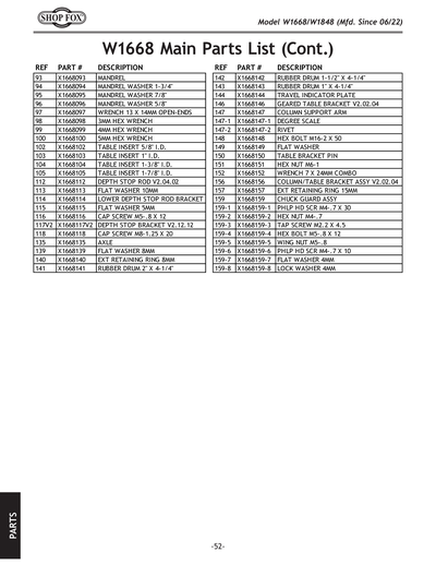 Part Diagram for W1668