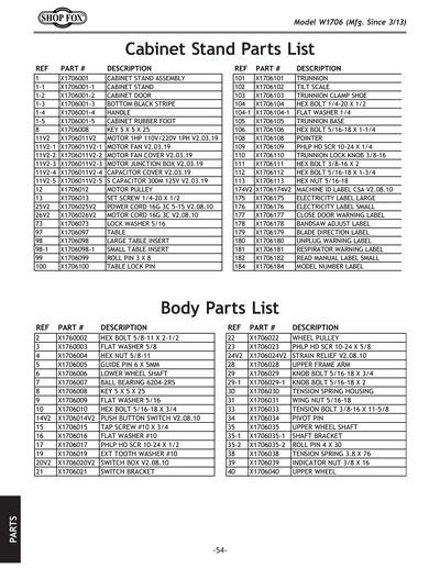 Part Diagram for W1706
