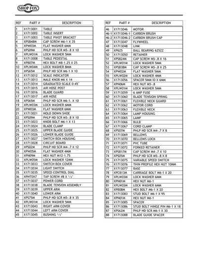 Part Diagram for W1713