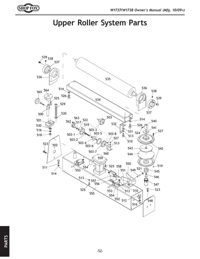 Parts for W1738 37