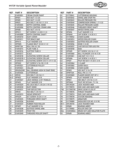 Part Diagram for W1739