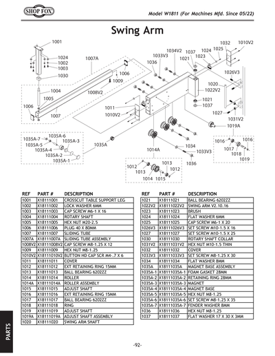 Part Diagram for W1811
