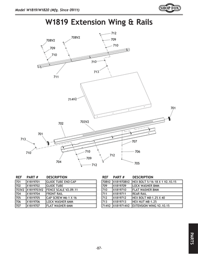 Part Diagram for W1819