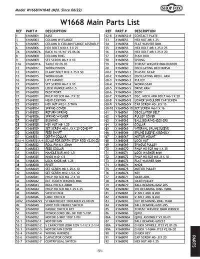Parts for 13-1/4