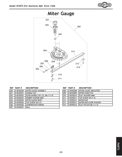 Part Diagram for W1875