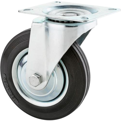 Image for Steelex D2540 - 6-1/4" Black Rubber Swivel Caster