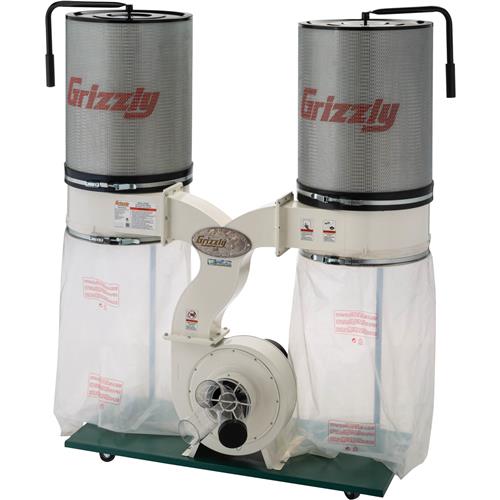 Image for Grizzly G0562ZP - 3 HP Double Canister Dust Collector w/ Aluminum Impeller