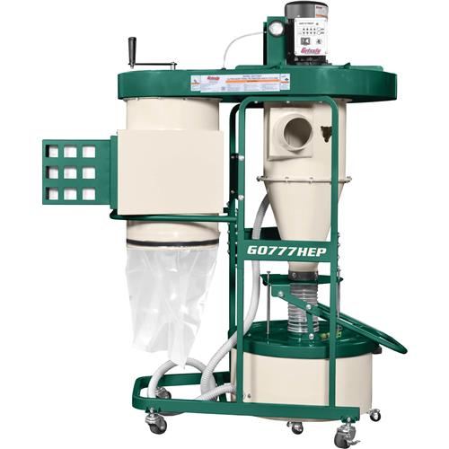 Image for Grizzly G0777HEP - 1-1/2 HP Ultra-Quiet Dual-Filtration HEPA Cyclone Dust Collector