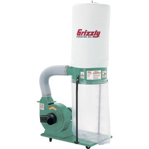 Image for Grizzly G1029Z2 - 2 HP Dust Collector with 2.5 Micron Bag and New Impeller