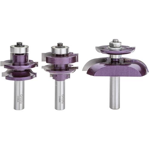 Image for Grizzly H5564 - Quarter Bead Panel Bit 3 Pc. Set w/ Undercutter, 1/2" Shank