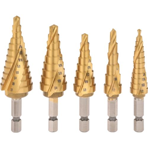 Image for Grizzly T28068 - Step Drill Bit Set, 5 Pc.