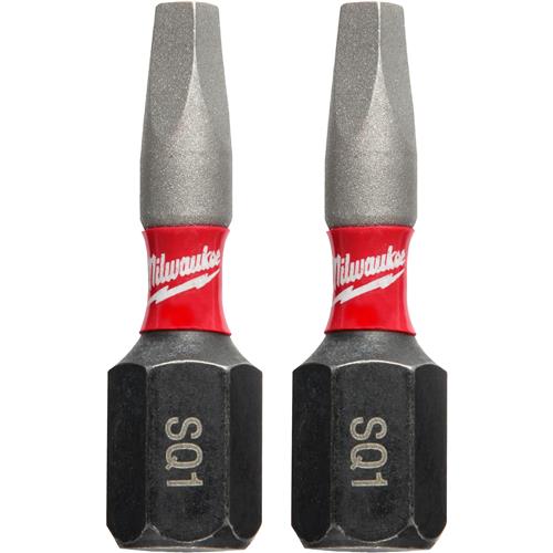 Image for Milwaukee T31574 - SHOCKWAVE 1" Impact Power Bit - Square Recess #1 - 2Pk