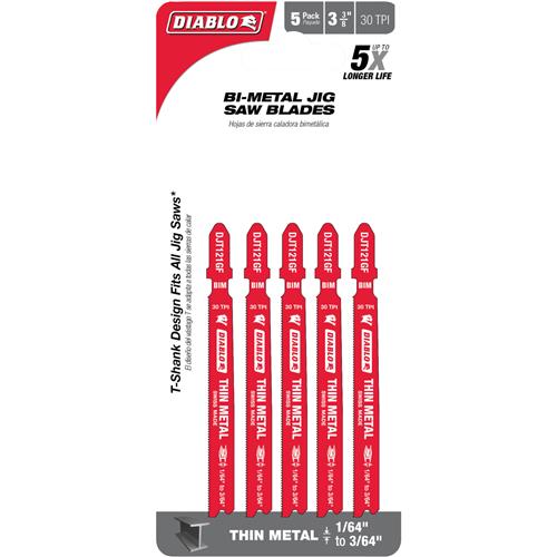 Image for Diablo T33804 - Metal Cutting Jigsaw Blades, 5 Pk.