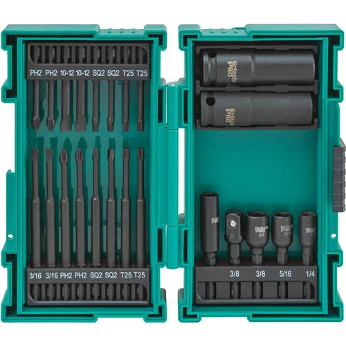 Image for Grizzly PRO T33844 - S2 Quick-Release Hex Shank Impact Driver Bit Set, 23 Pc.