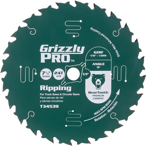 Image for 7-1/4" x 5/8" 24T ATB Thin Kerf Ripping Saw Blade